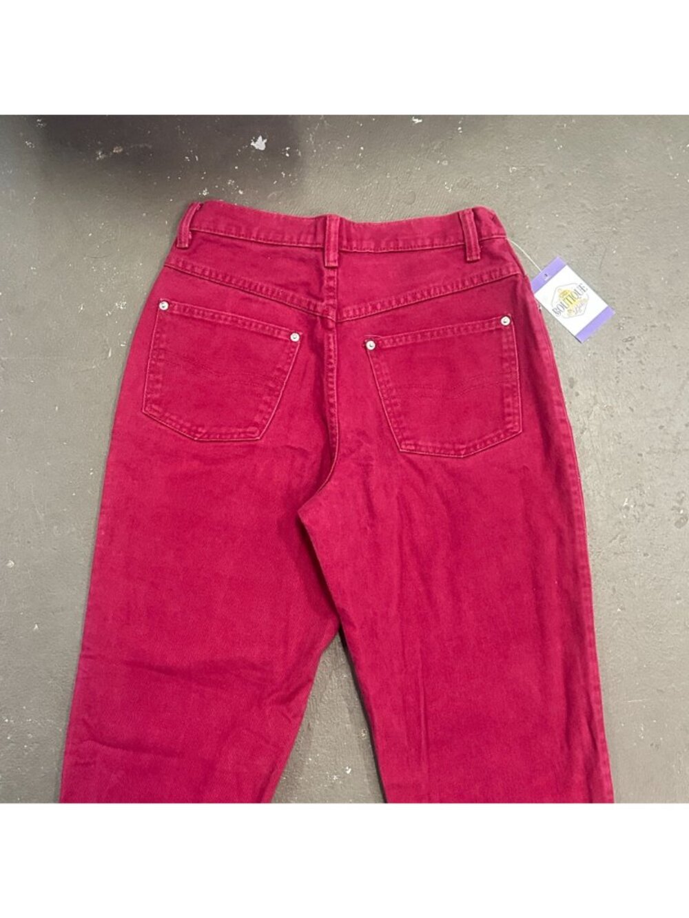 Vtg Sasson Fuchsia Burgundy Jeans 11/12 High Waist 80s Dopamine Maxamalist - Picture 6 of 16